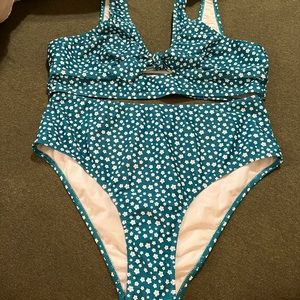 Teal Daisy Bikini